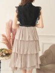 画像13: SALE!再入荷！バイカラーティアードワンピースドレス/レース/リボン/プリーツ/フレアー/ワンピース/ベルト/無地/胸元隠し/背中隠し/ミディアム丈/キャバドレス/パッド無し/【M-XLサイズ/1カラー】[OF03-X] 【YN】dz (13)