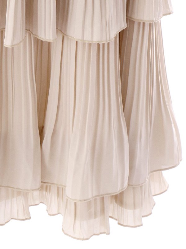 画像32: SALE!再入荷！バイカラーティアードワンピースドレス/レース/リボン/プリーツ/フレアー/ワンピース/ベルト/無地/胸元隠し/背中隠し/ミディアム丈/キャバドレス/パッド無し/【M-XLサイズ/1カラー】[OF03-X] 【YN】dz (32)