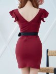 画像6: 再入荷!ビジューフリルスリーブドレス/ワンカラー/無地/リボン/シアースリット/谷間見せ/背中見せ/ビジュー/ ミニドレス/ キャバドレス【S-Lサイズ/1カラー】[OF08-X] 【YN】dz (6)