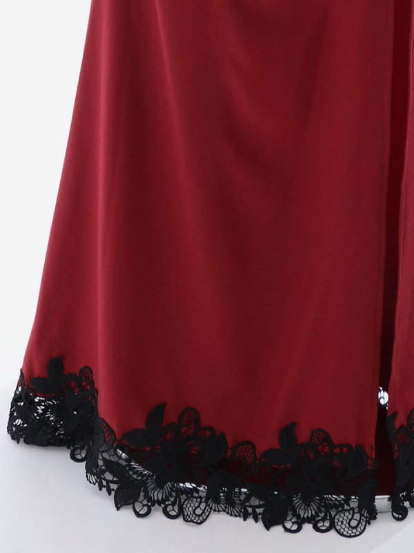 画像28: 花柄刺繍スピンドルスリットロングドレス /キャミソール/ノースリーブ/刺繍/透け/谷間見せ/タイト/ロングドレス /キャバドレス【S-Mサイズ/4カラー】[HC02] dzw (28)