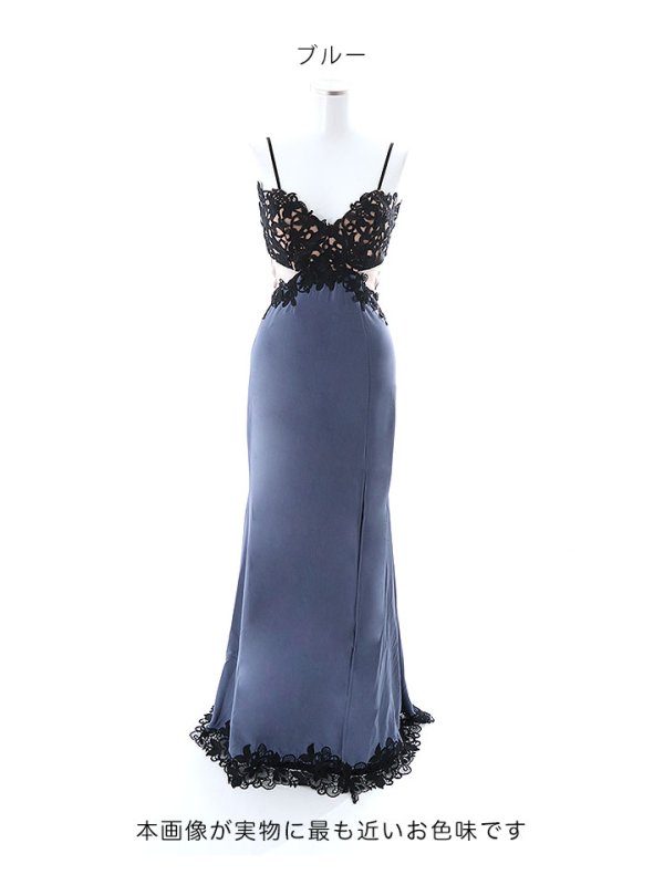 画像25: 花柄刺繍スピンドルスリットロングドレス /キャミソール/ノースリーブ/刺繍/透け/谷間見せ/タイト/ロングドレス /キャバドレス【S-Mサイズ/4カラー】[HC02] dzw (25)