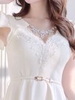 画像5: SALE!ホワイトレースフレアードレス/レース/ビジュー/ベルト/無地/ワンカラー/谷間見せ/フレアー/ミニドレス/キャバドレス【S-Lサイズ/1カラー】[OF03-X] 【YN】dz (5)