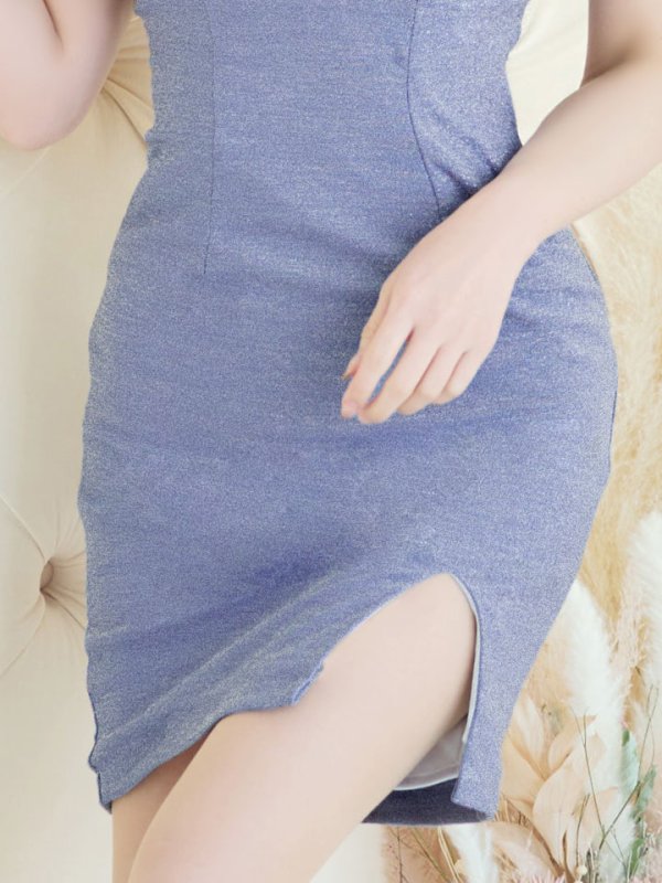 画像11: バックビジューラメドレス/ノースリーブ/ストレッチ/スリット/ワンカラー/背中見せ/タイト/ ミニドレス/ キャバドレス【XS-Lサイズ/3カラー】[HC02-U] 【YN】dz (11)