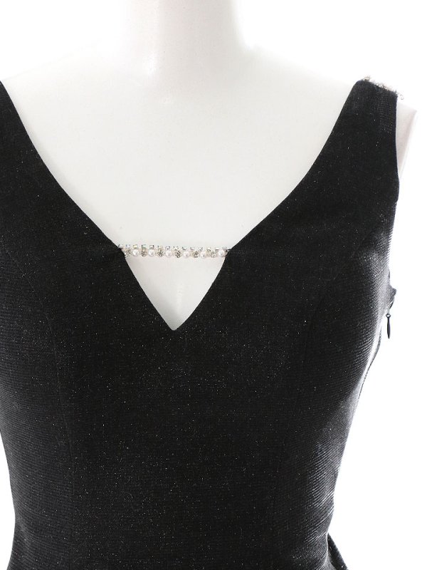 画像24: バックビジューラメドレス/ノースリーブ/ストレッチ/スリット/ワンカラー/背中見せ/タイト/ ミニドレス/ キャバドレス【XS-Mサイズ/3カラー】[HC02-U] 【YN】dz (24)