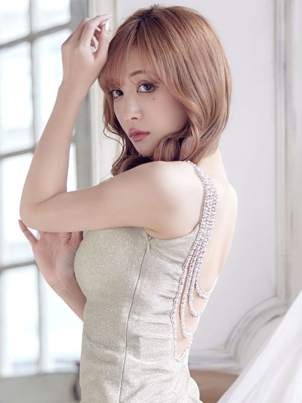 画像10: バックビジューラメドレス/ノースリーブ/ストレッチ/スリット/ワンカラー/背中見せ/タイト/ ミニドレス/ キャバドレス【XS-Mサイズ/3カラー】[HC02-U] 【YN】dz (10)