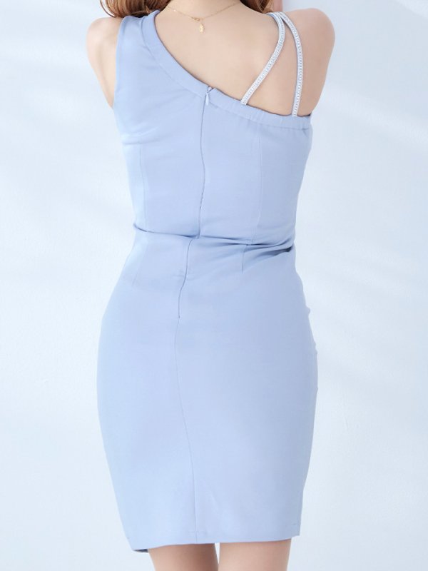 画像13: SALE!【新色登場！】ワンショルダーデコルテビジュードレス/ワンカラー/ストレッチ/ノースリーブ/谷間魅せ/タイト/ミニドレス/キャバドレス【S-Mサイズ/5カラー】[HC02-U] 【YN】dzw (13)