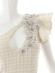 画像17: SALE!再入荷！ワンショルダーデコルテ刺繍ドレス/ツイード/フェイクスリット/ベルト/タイトスカート/上品/華やか/谷間魅せ/ミニドレス/キャバドレス【S-Lサイズ/2カラー】[OF03-X] 【YN】 (17)