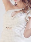 画像5: SALE!再入荷！ワンショルダーデコルテ刺繍ドレス/ツイード/フェイクスリット/ベルト/タイトスカート/上品/華やか/谷間魅せ/ミニドレス/キャバドレス【S-Lサイズ/2カラー】[OF03-X] 【YN】 (5)