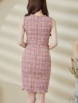 画像12: SALE!ノースリーブツイードドレス/スリット/胸元隠し/背中隠し/ミニドレス/キャバドレス/ワンピース【S-Lサイズ/9カラー】[OF03] 【YN】dzw (12)