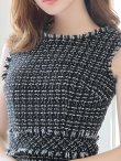画像10: SALE!ノースリーブツイードドレス/スリット/胸元隠し/背中隠し/ミニドレス/キャバドレス/ワンピース【S-Lサイズ/9カラー】[OF03] 【YN】dzw (10)