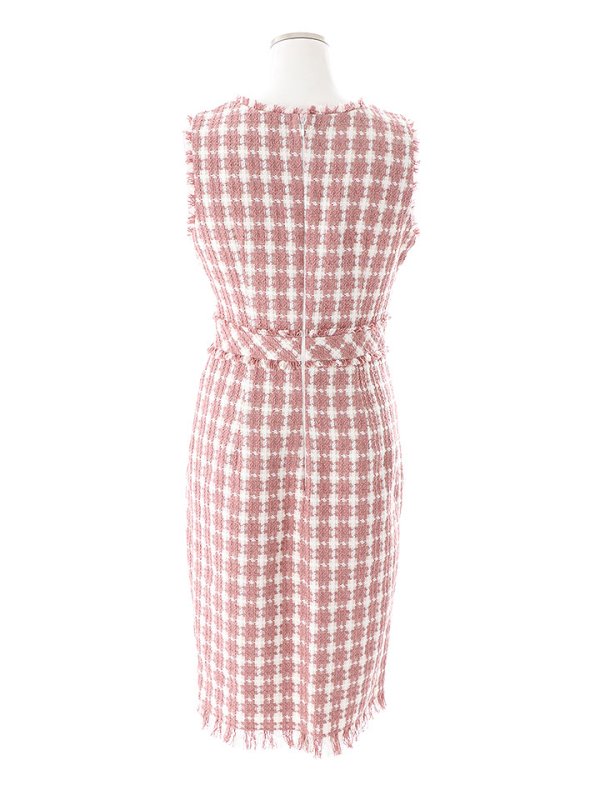 画像16: SALE!ツイードノースリーブワンピースドレス/チェック柄/ツイード/ノースリーブ/胸元隠し/背中隠し/ミディアム丈/タイト/キャバドレス/ミディアムドレス【S-Lサイズ/3カラー】[OF03] 【YN】dz (16)