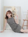 画像10: SALE!ツイードノースリーブワンピースドレス/チェック柄/ツイード/ノースリーブ/胸元隠し/背中隠し/ミディアム丈/タイト/キャバドレス/ミニドレス【S-Lサイズ/3カラー】[OF03] 【YN】dz (10)