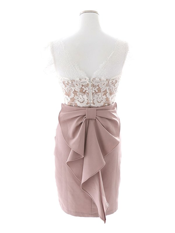 画像19: SALE!花柄刺繍レースバックリボンドレス/レース/刺繍/バックリボン/透け/谷間見せ/タイト/ミニドレス/キャバドレス【S-Lサイズ/2カラー】[OF03-U] 【YN】dzw (19)