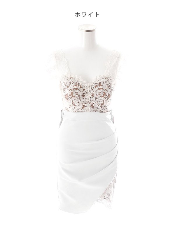 画像18: SALE!花柄刺繍レースバックリボンドレス/レース/刺繍/バックリボン/透け/谷間見せ/タイト/ミニドレス/キャバドレス【S-Lサイズ/2カラー】[OF03-U] 【YN】dzw (18)