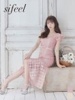 画像1: 【sifeel/シフィール】チェック柄レース/フリル/ベルト付/背中隠し/ワンピース/マーメイドスカート/キャバドレス/ミディアムドレス【S-XLサイズ/2カラー】[OF03-X] 【YN】 (1)