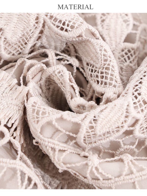 画像12: SALE!Lサイズあり!! マーメイド/ リボンネック/ フラワーレース/ ノースリーブ/ ワンピース/ ミモレ丈/ タイト/ ミディアムドレス/ キャバドレス/パッド無し/[OF03-X] (12)