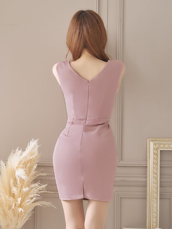 画像7: シンプルバストクロスアップミニドレス/キャバドレス/谷間見せ/透け/胸盛り/バストアップ/ブラOK/ビジュー【S-Mサイズ/2カラー】[OF03] 【YN】dzw (7)