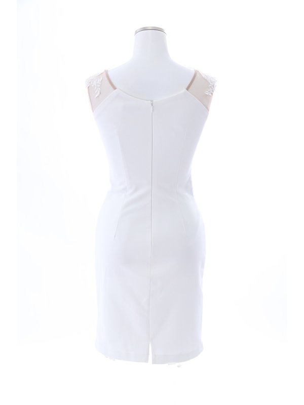 画像17: 選べる袖ドレス/フェイクシアー/ビジュー/スリットドレス /透け /刺繍/谷間見せ /ミニドレス /キャバドレス【S-Lサイズ/2タイプ】[OF03-X] 【YN】 (17)