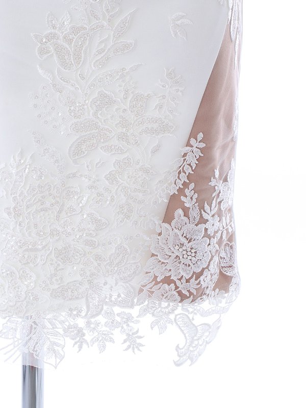 画像19: 選べる袖ドレス/フェイクシアー/ビジュー/スリットドレス /透け /刺繍/谷間見せ /ミニドレス /キャバドレス【S-Lサイズ/2タイプ】[OF03-X] 【YN】 (19)