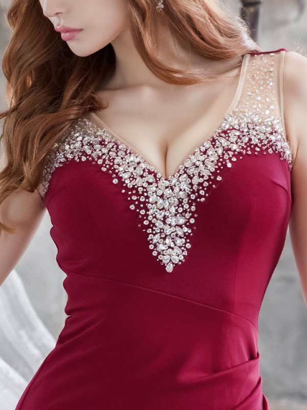 画像11: SALE!ビジューロングドレス/スリッド/ノースリーブ/谷間見せ/タイト/ロングドレス/キャバドレス 【S-Lサイズ/6カラー】[HC02-X] 【YN】dzw (11)