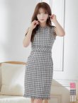画像3: SALE!ノースリーブツイードドレス/胸元隠し/背中隠し/ミニドレス/キャバドレス/ワンピース【S-Lサイズ/3カラー】[OF03] [YN] (3)