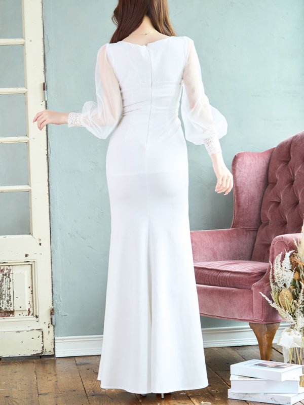 画像9: SALE!【選べるスカート丈ドレス】刺繍シアーカットアウトドレス/レース/刺繍/透け/カットアウト/アシンメトリー/谷間見せ/タイト/ミニドレス/キャバドレス【S-Lサイズ/2タイプ/2カラー】[HC02-X] 【YN】dzw (9)