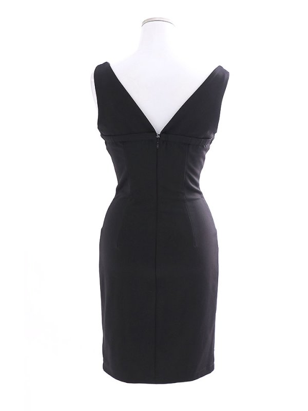 画像16: SALE!ビジューサイドシアーノースリーブドレス/ファスナー/ノースリーブ/透け/無地/ストレッチ/サイドシアー/谷間見せ/タイト/ミニドレス/キャバドレス【S-Mサイズ/2カラー】[HC02-U] 【YN】dzw (16)