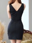画像7: SALE!ビジューサイドシアーノースリーブドレス/ファスナー/ノースリーブ/透け/無地/ストレッチ/サイドシアー/谷間見せ/タイト/ミニドレス/キャバドレス【S-Mサイズ/2カラー】[OF03-U] 【YN】dzw (7)