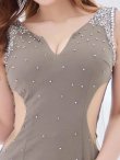 画像7: SALE!ビジューサイドシアーノースリーブドレス/ファスナー/ノースリーブ/透け/無地/ストレッチ/サイドシアー/谷間見せ/タイト/ミニドレス/キャバドレス【S-Mサイズ/2カラー】[HC02-U] 【YN】dzw (7)