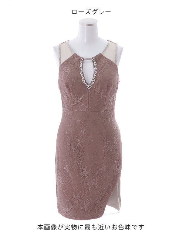 画像15: SALE!ビジューオープンカットドレス/総レース/アメスリ/アメリカンスリーブ/ノースリーブ/谷間見せ/背中隠し/サイドシアー/ミニドレス/キャバドレス 【S-Mサイズ/2カラー】[OF03] 【YN】dzw (15)