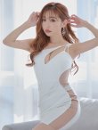 画像8: SALE!ビジュー/胸元見せ/タイト/サイドシアー/上品/セクシー/ストレッチ/無地/キャバドレス/ミニドレス【S-Lサイズ/2カラー】[[OF03-X] 【YN】 (8)