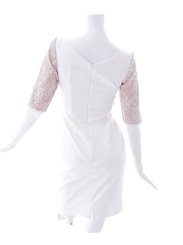 画像17: SALE!刺繍レースドレス/シアー/半袖/谷間見せ/背中見せ/タトゥー隠し/ミニドレス/キャバドレス 【S-XLサイズ/1カラー】[HC02-U] 【YN】dzw (17)