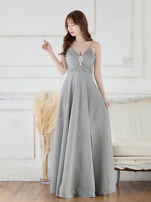 画像6: 送料無料！【新色登場】グリッターラメ/キャミソール/ノースリーブ/谷間見せ/背中見せ/ビジュー/ロングドレス/キャバドレス 【S-Lサイズ/4カラー】[HC02-X]【YN】dzw【一部予約商品/11月下旬発送予定】 (6)