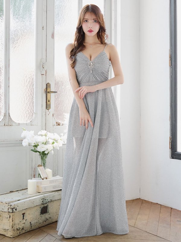 画像6: 送料無料！【新色登場】グリッターラメ/キャミソール/ノースリーブ/谷間見せ/背中見せ/ビジュー/ロングドレス/キャバドレス 【S-Lサイズ/4カラー】[HC02-X]【YN】dzw【一部予約商品/11月下旬発送予定】 (6)