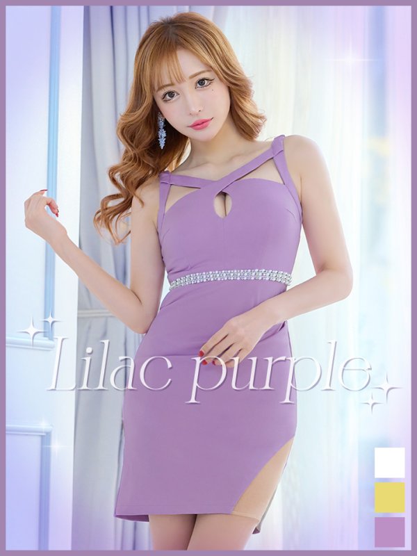 画像2: SALE!ワンカラー/カットアウト/バストクロスビジュー/アメスリ/アメリカンスリーブ/シアー/ノースリーブ/谷間見せ/タイト/ミニドレス/キャバドレス 【XS-Mサイズ/3カラー】[HC02-U] 【YN】dzw (2)