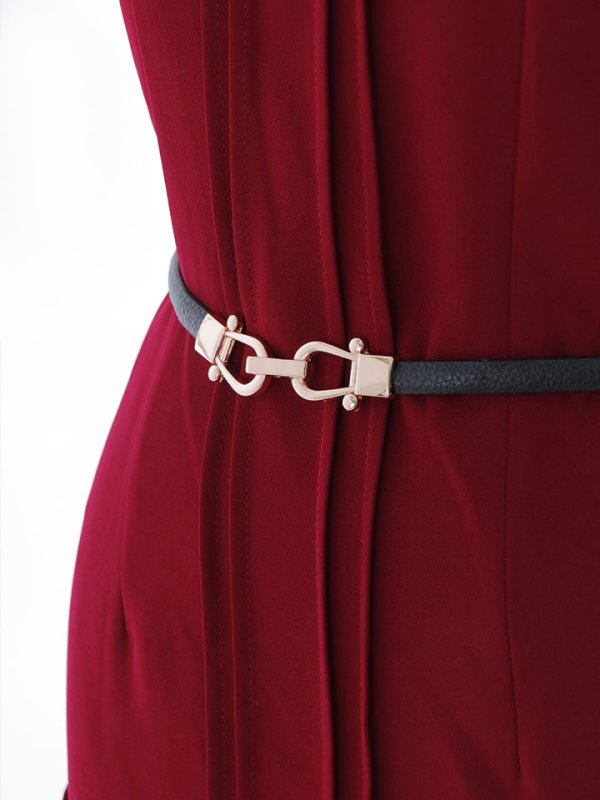 画像38: SALE!【Glera/グレイラ】ストレッチノースリーブドレス/ワンカラー/無地/ストレッチ/ベルト/タイト/谷間隠し/背中隠し/タイト/ミニドレス/キャバドレス 【S-Lサイズ/3カラー】[HC02-U] 【YN】dzw (38)