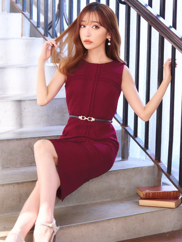 画像10: SALE!【Glera/グレイラ】ストレッチノースリーブドレス/ワンカラー/無地/ストレッチ/ベルト/タイト/谷間隠し/背中隠し/タイト/ミニドレス/キャバドレス 【S-Lサイズ/3カラー】[HC02-U] 【YN】dzw (10)