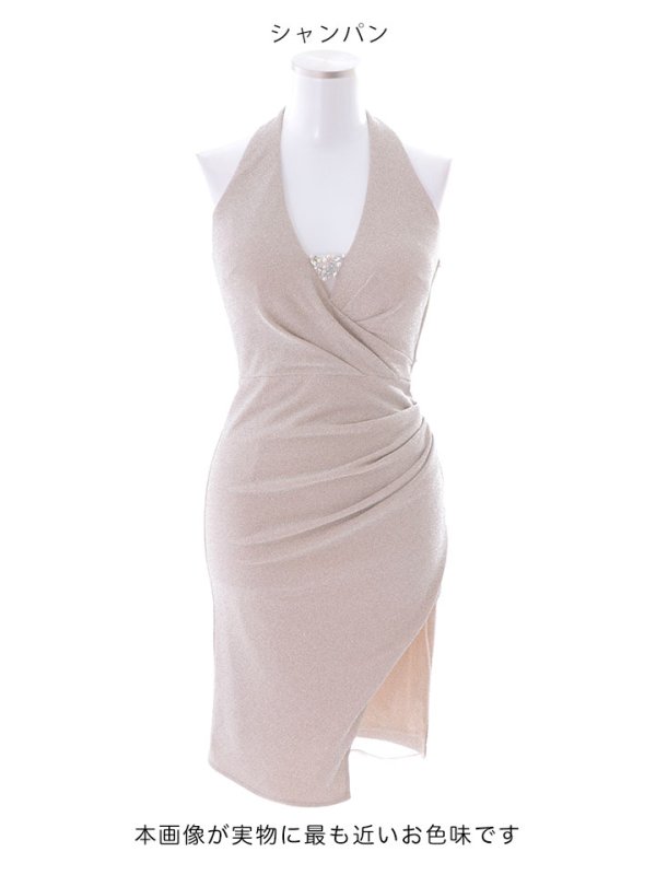画像17: XSサイズ登場!グリッターラメバックデザインドレス/リボン/キャミ/ノースリーブ/ビジュー/ストレッチ/ワンカラー/谷間見せ/背中見せ/タイト/ ミニドレス/ キャバドレス【XS-XLサイズ/2カラー】[HC02-U] 【YN】dzk (17)