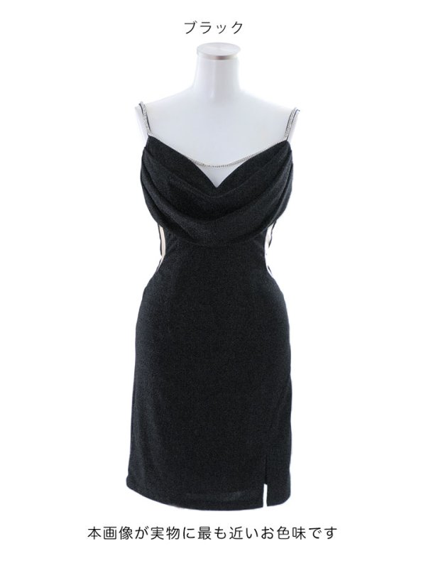 画像34: ラメキャミソールドレス/グリッター/背中見せ/タイト/ドレープ/ミニドレス/ キャバドレス【XS-Lサイズ/5カラー】[OF03-U] 【YN】dzw (34)