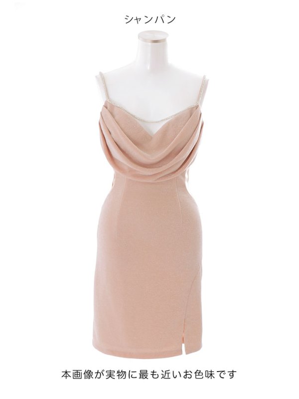 画像33: ラメキャミソールドレス/グリッター/背中見せ/タイト/ドレープ/ミニドレス/ キャバドレス【XS-Lサイズ/5カラー】[OF03-U] 【YN】dzw (33)