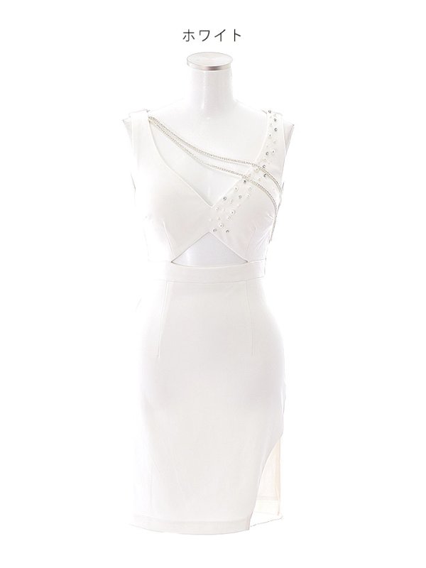 画像21: SALE!ワンカラービジューノースリーブドレス/ストレッチ/カットアウト/谷間見せ/下乳見せ/背中隠し/タイト/ミニドレス/キャバドレス【XS-Mサイズ/3カラー】[HC02-U] 【YN】dzw (21)