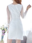 画像10: SALE!ワンカラーパールビジューチュールスリーブドレス/肌魅せ/谷間見せ/背中隠し/タイト/ミニドレス/キャバドレス【S-Lサイズ/3カラー】[OF03-X] 【YN】dzw (10)