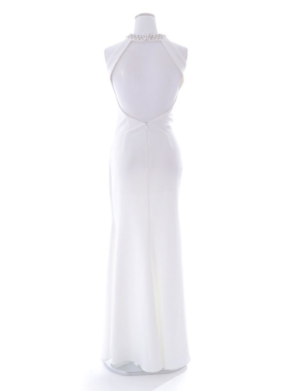 画像27: SALE!ホルターネックロングドレス/ワンカラー/シアー/ビジュー/ノースリーブ/背中見せ/谷間見せ/ロングドレス/キャバドレス 【S-Lサイズ/2カラー】[HC02-X] 【YN】dzk (27)