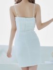 画像7: SALE!ワンカラーキャミソールミニドレス/ノースリーブ/ジップ/ビジュー/ウエストサイドシアー/谷間見せ/タイト/ミニドレス/キャバドレス【XS-Mサイズ/2カラー】[OF08-U] 【YN】dzj (7)