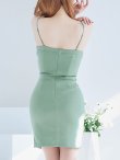 画像9: SALE!ワンカラーキャミソールミニドレス/ノースリーブ/ジップ/ビジュー/ウエストサイドシアー/谷間見せ/タイト/ミニドレス/キャバドレス【XS-Mサイズ/2カラー】[OF08-U] 【YN】dzj (9)