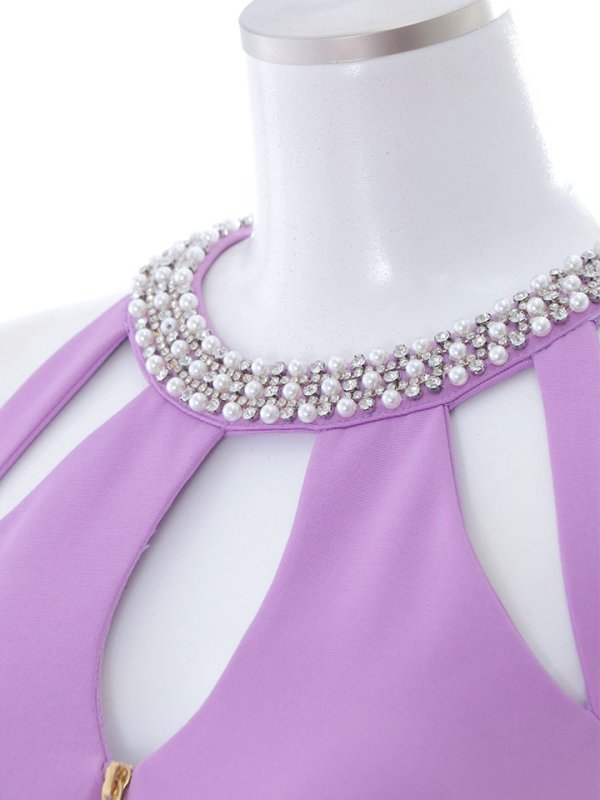 画像15: SALE!ホルターネックフロントジップミニドレス/アメスリ/アメリカンスリーブ/ワンカラー/ビジュー/サイドシアー /谷間見せ/背中隠し/ノースリーブ/タイト/ミニドレス/キャバドレス 【XS-Lサイズ/1カラー】[HC02]【YN】dzwj (15)