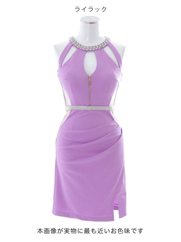 画像13: SALE!ホルターネックフロントジップミニドレス/アメスリ/アメリカンスリーブ/ワンカラー/ビジュー/サイドシアー /谷間見せ/背中隠し/ノースリーブ/タイト/ミニドレス/キャバドレス 【XS-Lサイズ/1カラー】[HC02]【YN】dzwj (13)