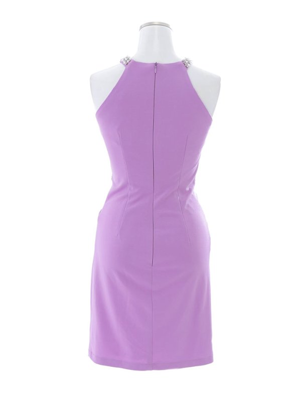 画像14: SALE!ホルターネックフロントジップミニドレス/アメスリ/アメリカンスリーブ/ワンカラー/ビジュー/サイドシアー /谷間見せ/背中隠し/ノースリーブ/タイト/ミニドレス/キャバドレス 【XS-Lサイズ/1カラー】[HC02]【YN】dzwj (14)