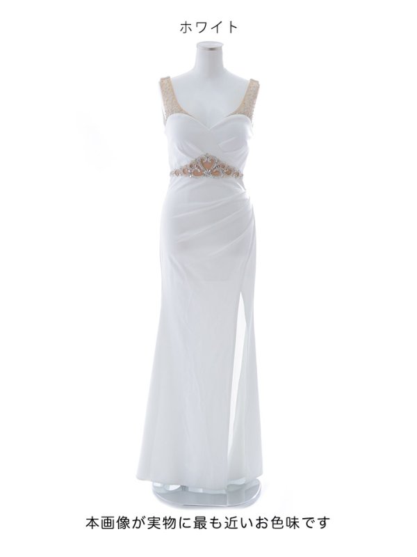 画像30: 【送料無料！】シアービジューノースリーブロングドレス/透け感/無地/ビジュー/谷間見せ/ロングドレス/キャバドレス【S-Lサイズ/4カラー】[HC02] 【YN】dzw (30)