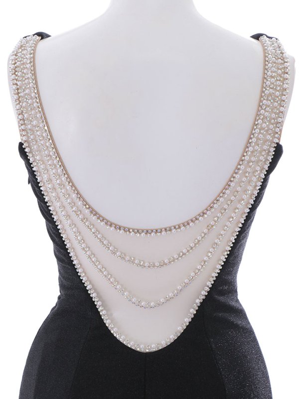 画像19: 【送料無料！】バックビジューラメロングドレス/ノースリーブ/谷間見せ/背中見せ/ロングドレス/キャバドレス 【S-Lサイズ/2カラー】[HC02]【YN】dzk (19)